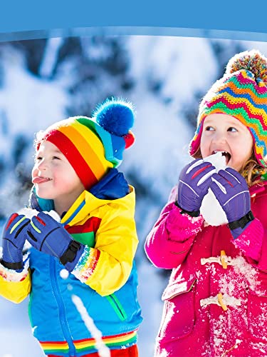 Image of Geyoga 4 Pairs Winter Kids Ski Gloves Boys Girls Windproof Waterproof Warm Snow Gloves for Children Toddler Snowboard