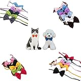 Muhan 50PCS Mix Colors Adjustable Pet Bow Neckties Dog Tie Bowknot for Party Soft Collar Grooming