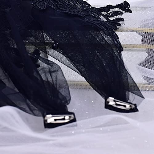 Capa nupcial negra con encaje premium para vestidos de novia de talla grande 5