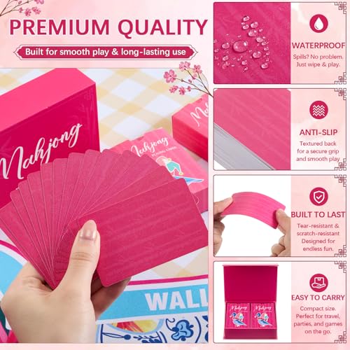 Soulchen 168-Piece PVC American Mahjong Card Print Set,Blossom,Hot Pink by Soulchen - Used condition - Image 4