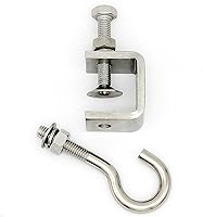 Vista 2 de Abrazadera C de acero inoxidable, abrazadera de haz; abrazaderas C. Viene con ganchos de acero inoxidable que pueden soportar 100 libras (3 piezas)