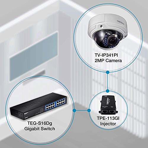 Trendnet Indoor/Outdoor 2Mp 1080P Varifocal Poe Ir Dome Network Camera, Ip66 Rated Housing, Adjustable Lens, Digital Wdr, Ik10 Vandal Resistant, Onvif, Ipv6, Tv-Ip341Pi #TOP4