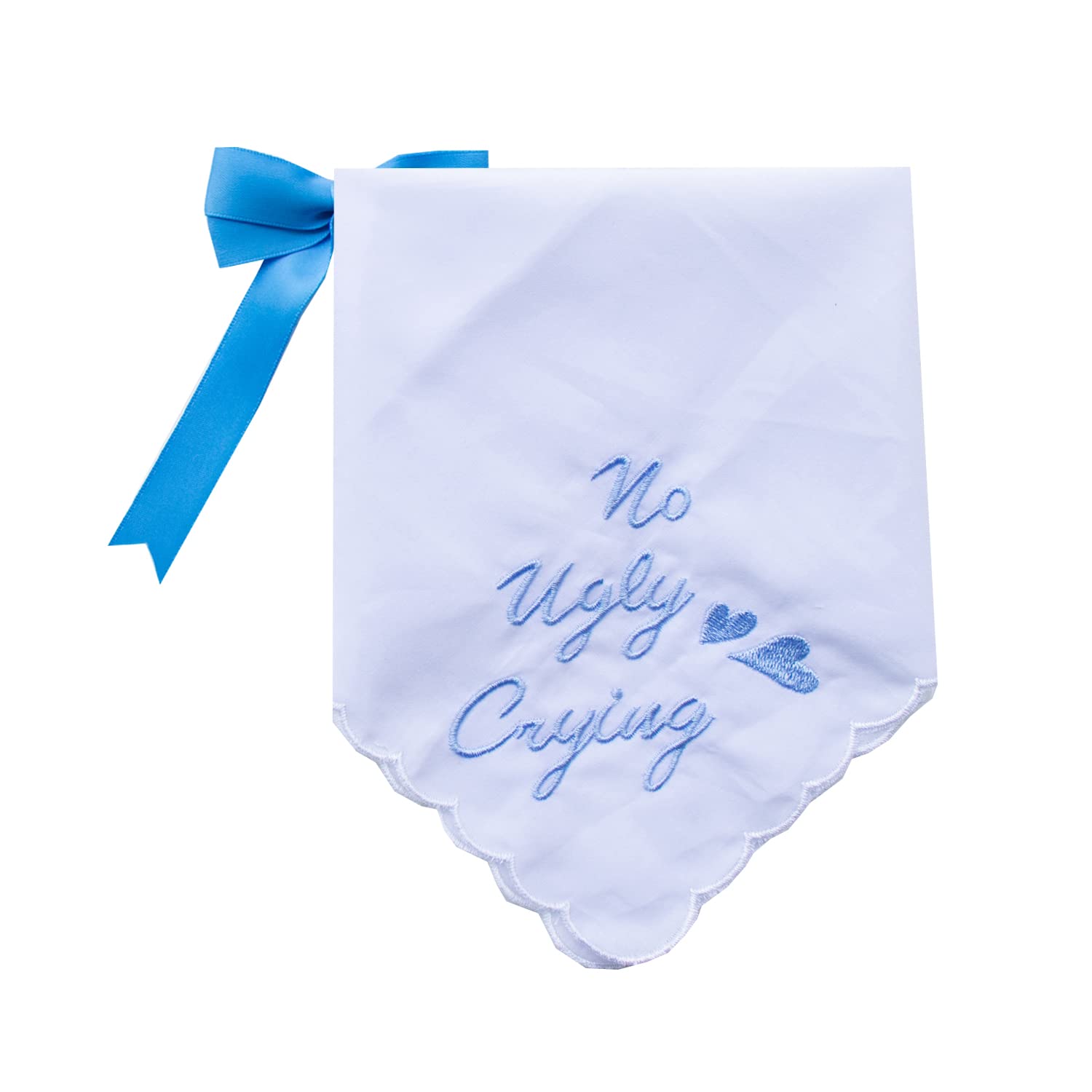Women's Cotton Handkerchiefs Embroidered Scalloped White Hankies Ladies Wedding Gift-image-20
