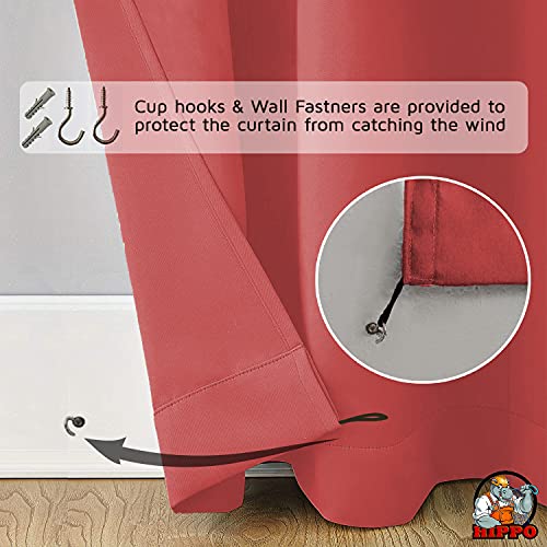Image of HIPPO Polyester Waterproof Rain Protection Curtains for Outdoor Balcony UV & Sun Protection Curtain (4.5FTX7.5FT, WR-MarsalaRed, Pack of 2)