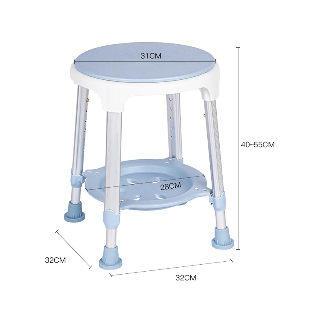 Silla de ducha resistente for ducha interior, taburetes de ducha giratorios de 360° de 396 libras, silla de bañera ajustable y banco de asiento de bañera con bandeja de almacenamiento for personas may