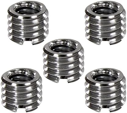 Foto&Tech Metal 1/4 inch to 3/8 inch Tripod Thread Adapter, Easy Mount Convert Screw Adapter for Tripod Monopod Ballhead, Reducer Bushing for Camera Video Equipment DSLR SLR Mic Boom Stand (5 Pieces)