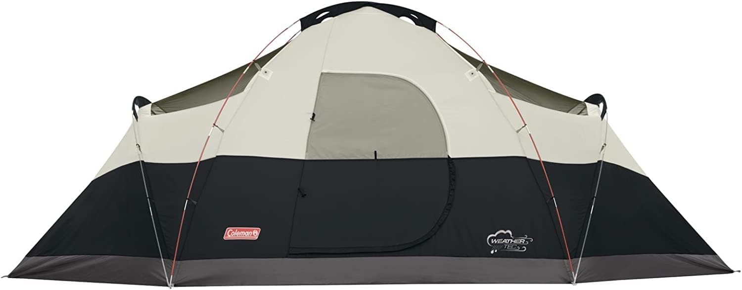 Coleman Red Canyon 8-Person Camping Tent, Weatherproof Family Tent Includes Room Dividers, Rainfly, Adjustable Ventilation, Storage Pockets, Carry Bag, & Quick Setup