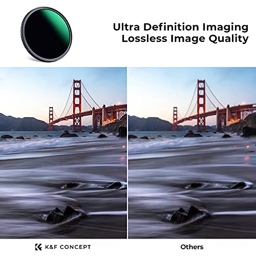 K&F CONCEPT 37mm Variable ND3- ND1000 Filters 10 Stops Adjustable ND Neutral Density Filters for DSLR Camera Lens (Nano-D Series) - Image 4