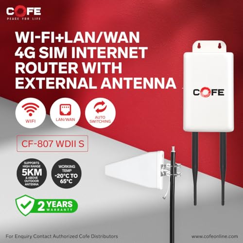 Image of CF-807 Wdii S with 150-200 Mbps Speed Wi-Fi Router 4G Router Support External Antenna with High Range Upto 5km and Above Outdoor Antena WiFi (120mb Ram,)