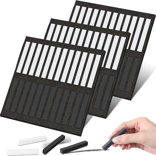 Watersay 72 Pcs Soft Chalk Pastels Set Square Sketch Chalk Soft Pastel for Artists Non-toxic Artist Pastel Sticks for Professional Artists and Art Lovers(Black, White)
