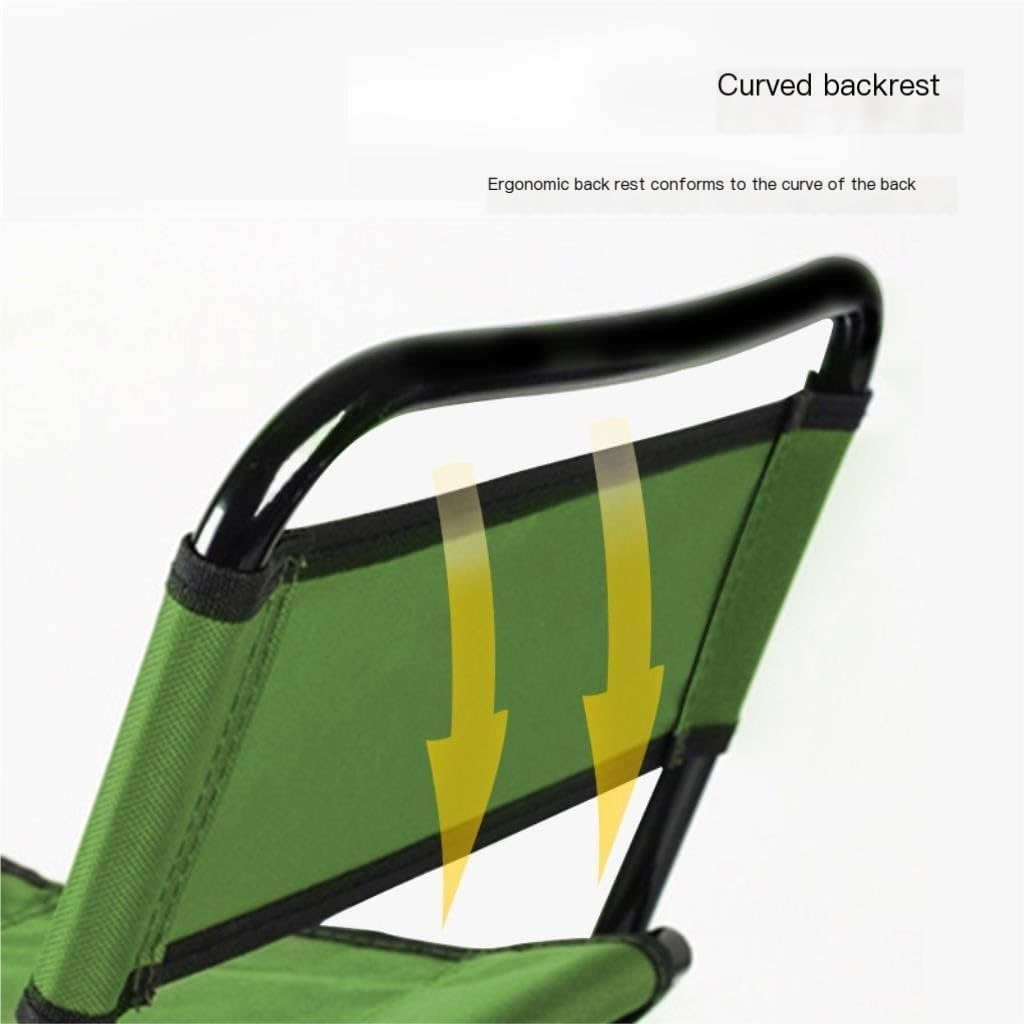 Camp Stool Folding Stool Portable Outdoor Chair Stool Portable Mazar Foldable Small Folding Chair Backrest Fishing Chair Camping Stool(Green,B)
