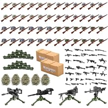 WW2 Building Set Action Figures Army Combat Playset World War 2 Military Figures Battle Pack with Weapons Idea Gifts for Kids 161 Pcs