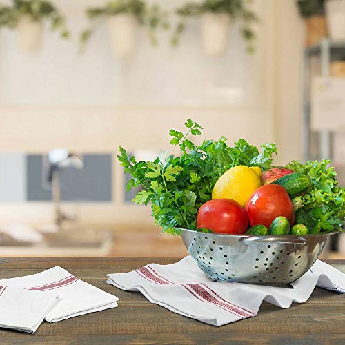 Avalon Dish Towels Set (Value Pack Of 30) Size 15X25 Inch, 100% Cotton Soft & Absorbent Linen Kitchen Towels, Tea Towels, Reusable Cleaning Cloths For Household Cleaning (Red) #TOP7