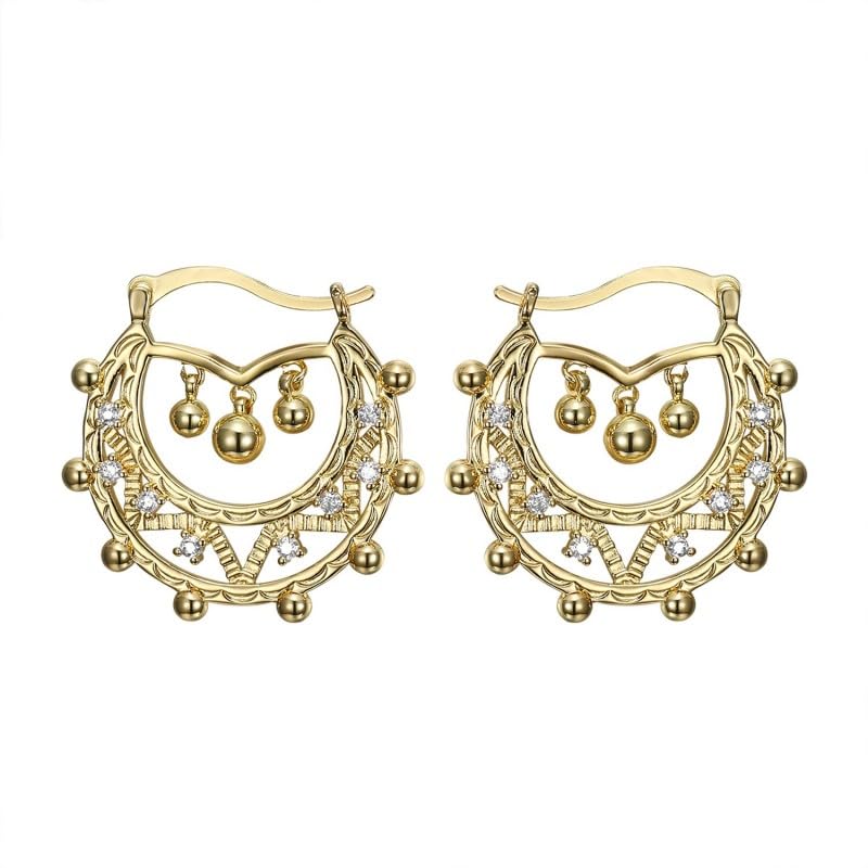 BOBIJOO Jewelry - Boucles d'oreilles Savoyardes 35mm Femme Or Diamant