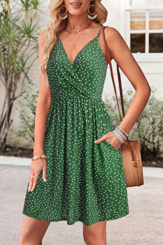 Image of STYLEWORD Womens Sundress Summer Floral Wrap V Neck Backless A-Line Casual Beach Midi Dress