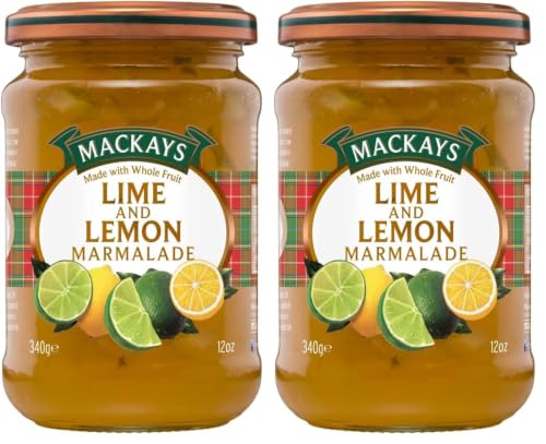 Image of Mackays Lime & Lemon Marmalade 340g | Made with Real Citrus Fruits | Traditional Copper Pan Cooked | Vegan | Imported from Scotland (Pack of 2)