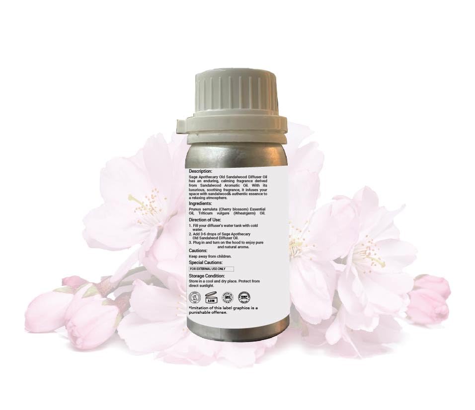 Image of Sage Apothecary Himalayan Cherry Blossom Diffuser Oil Natural Aromatherapy Oil for Sleep and Relaxation - 125 ml