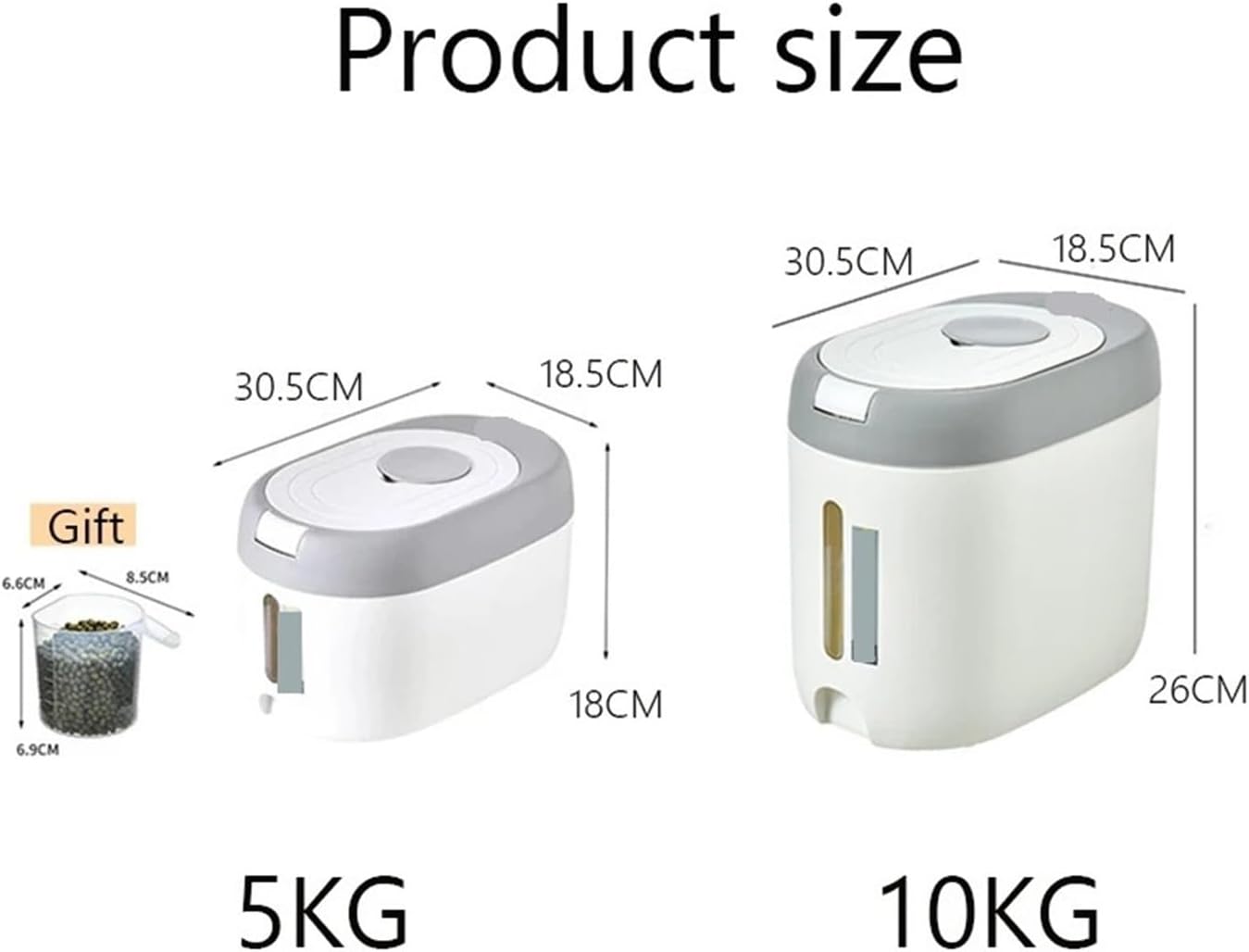 5KG/10KG Rice Dispenser - Style Kitchen Organizer & Storage Container for Cereal and Food(5KG)
