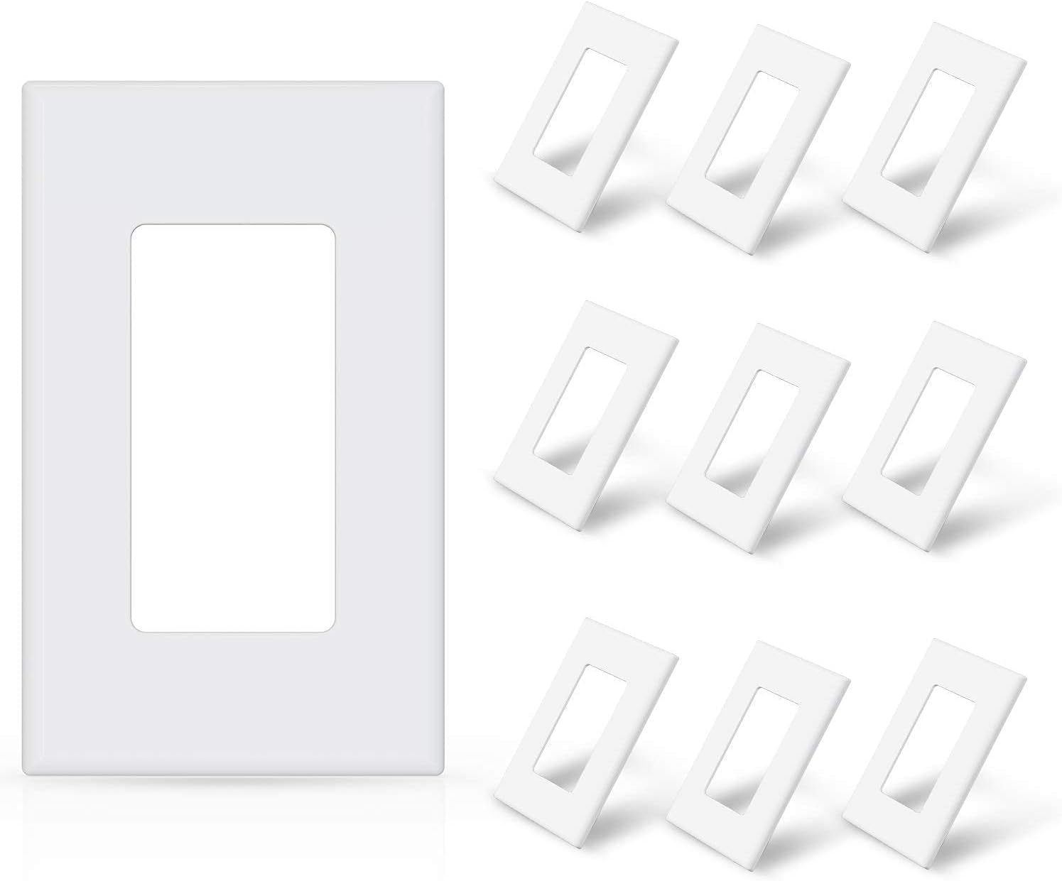 ELEGRP Tamper-Resistant Decorator Receptacle with 1-Gang Screwless Decorative Wall Plate