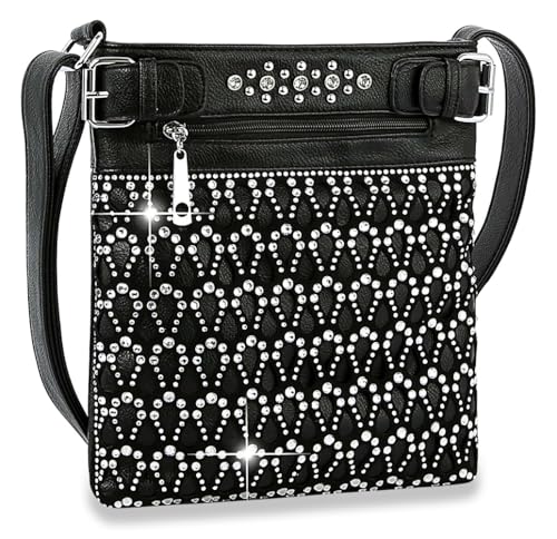 HANDBAG EXPRESS Sparkling Rhinestone Design Crossbody Sling