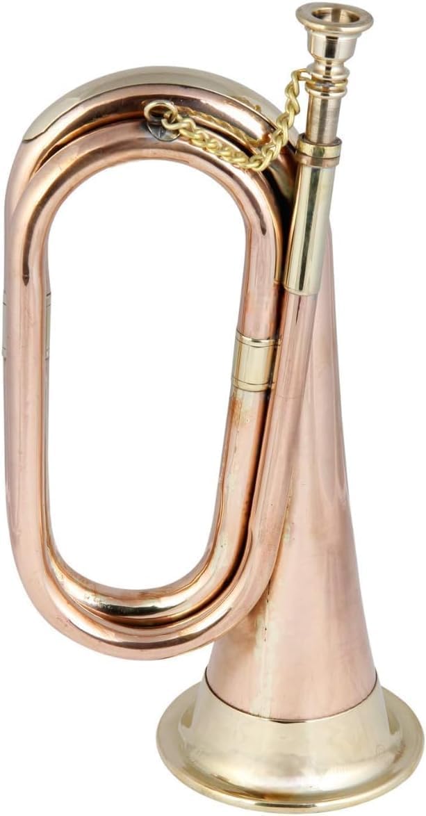 Brass And Copper Bugle To Play Gift Decorative Mouthpiece Musical Instrument Bigul For Professional And Beginner - Pack Of 1