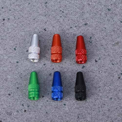 12 tapones de válvula de aleación de aluminio para bicicletas, tapas antiherrumbre y antipolvo para válvulas francesas, negros, fáciles de instalar con rosca lisa, para bicicletas de carretera y montaña miniatura 2