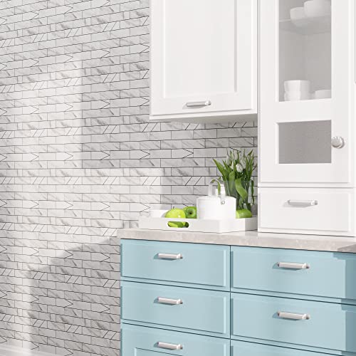 Avant Decor | 8 Tiles | Stone Composite Multi-Color Mosaic | Peel And Stick Kitchen Backsplash Tiles | Stick On Wall Tiles | Easy Diy Installation | 11.33” X 11.65” #TOP6