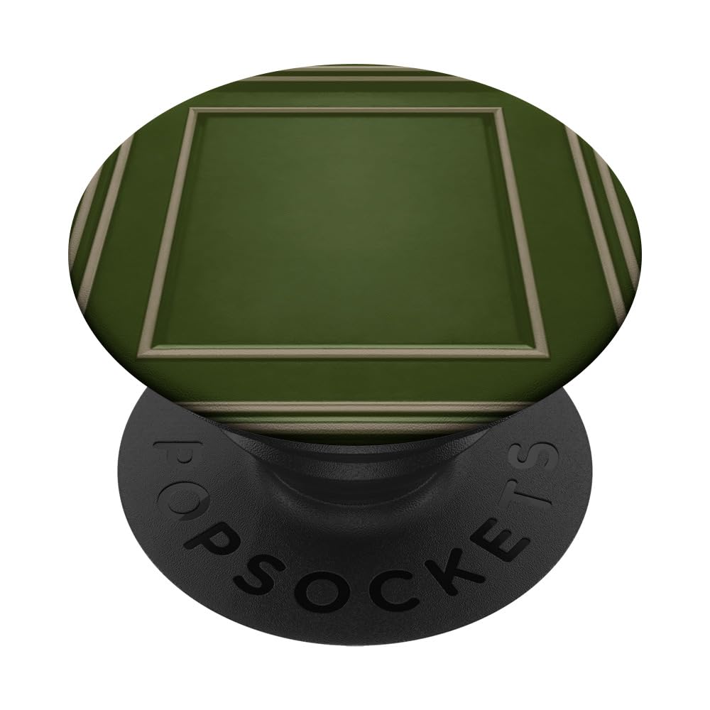 Simple Geometric Regency Period Square Abstract Design Green PopSockets Swappable PopGrip, Black