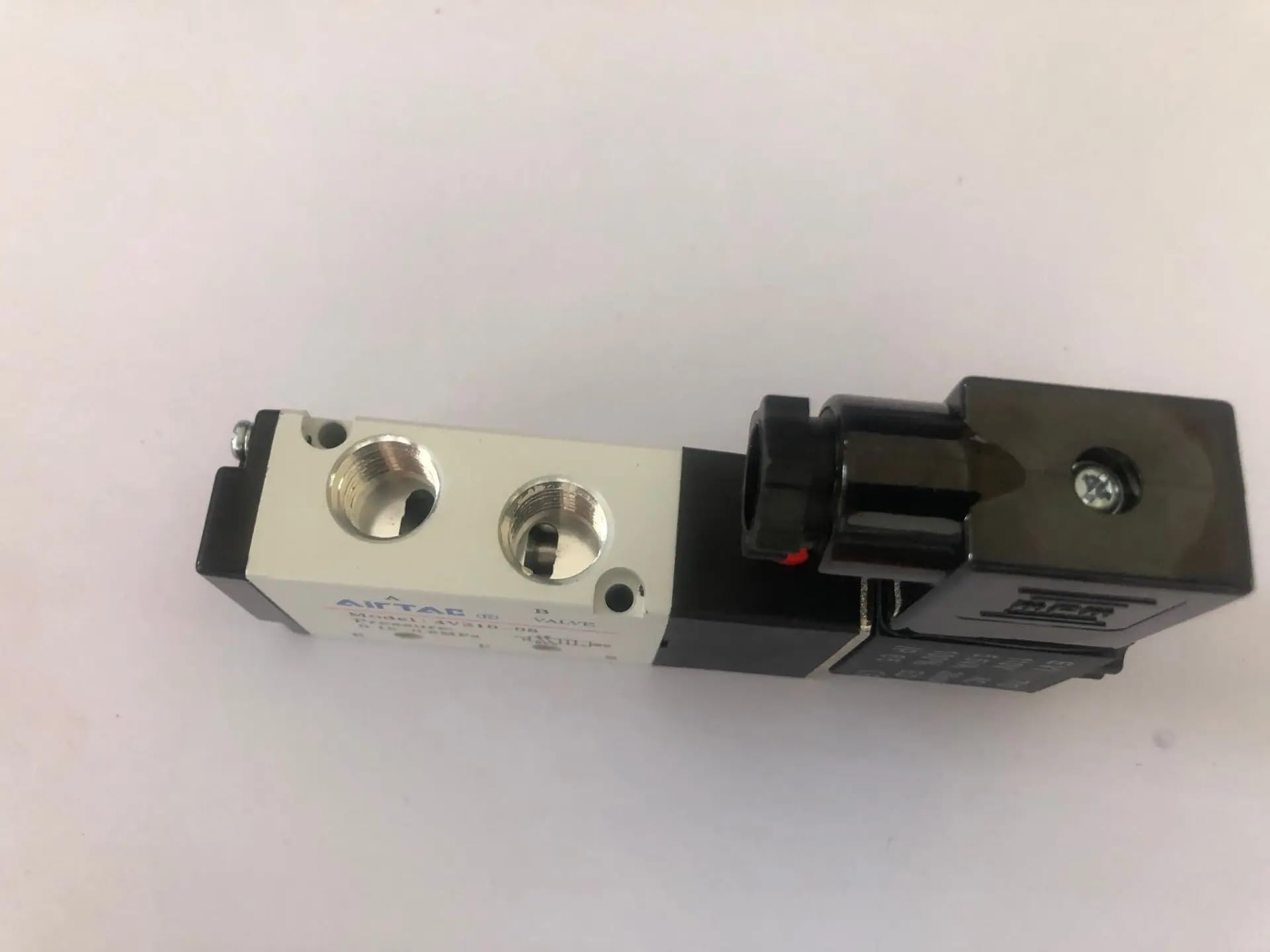 Válvula Solenoide eléctrica de 5 vías y 2 Posiciones 4V210-08 DC 24V DC12V AC110V AC220V tamaño de Puerto de 1/4"(Transparent,Motor with Bracket)