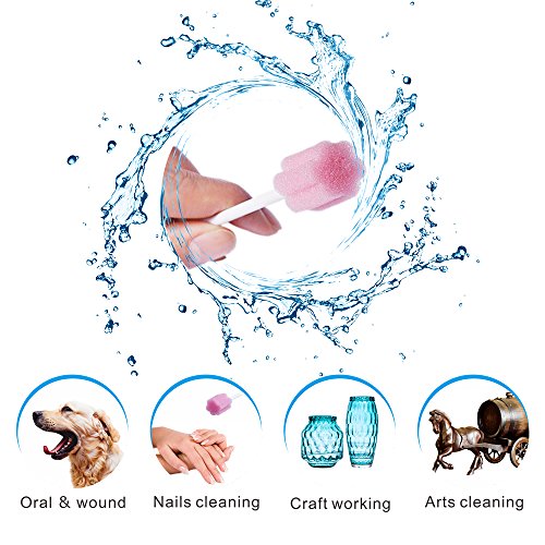 Rancoo-Disposable-Unflavored-Oral-Care-Sponge-Swabs-50-Count-Pink