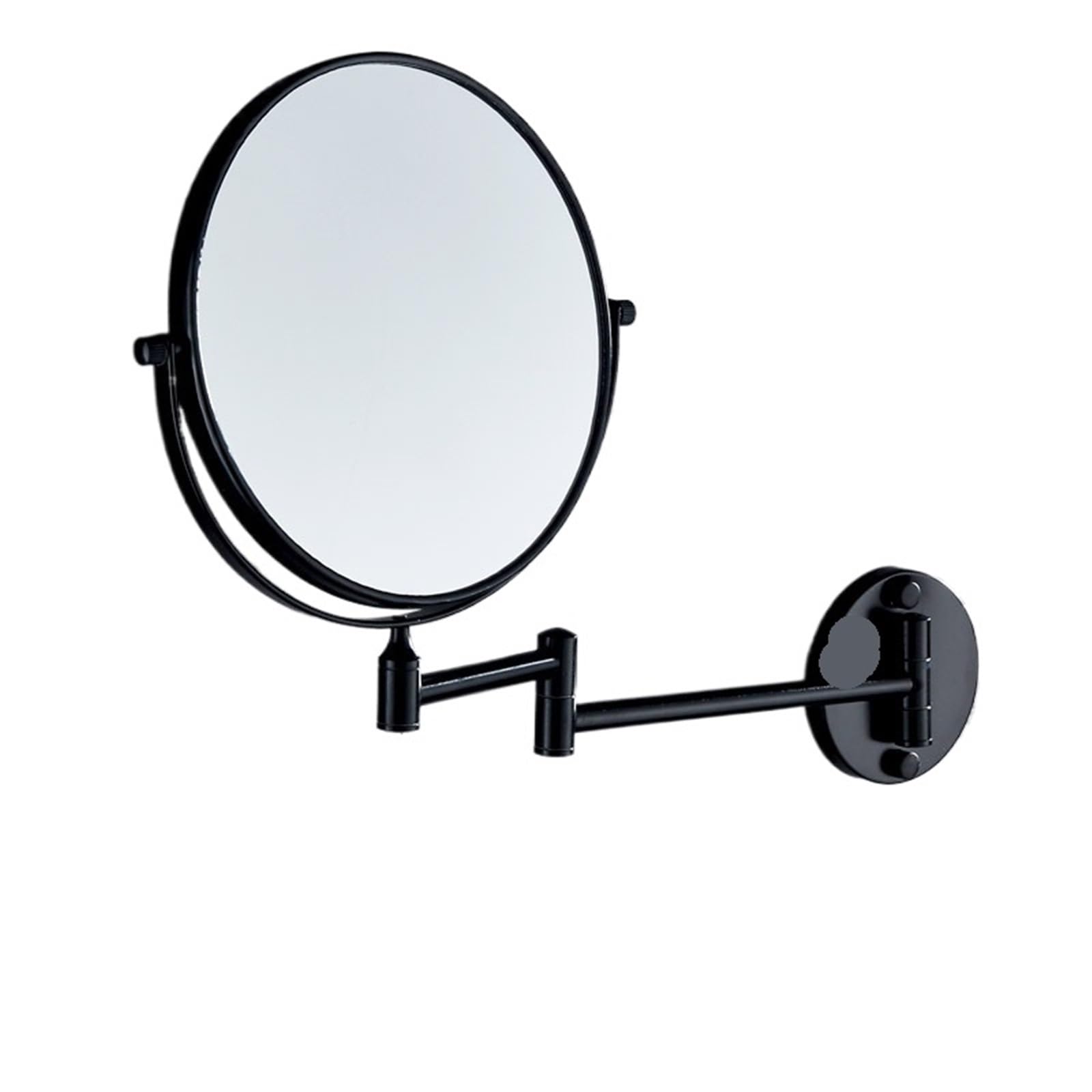 KTMBOHU Hole-free Beauty Mirror Bathroom Double-sided Makeup Mirror Rotating And Folding 3 Times Magnification Retractable Wall Hanging(铝化妆镜-Black)