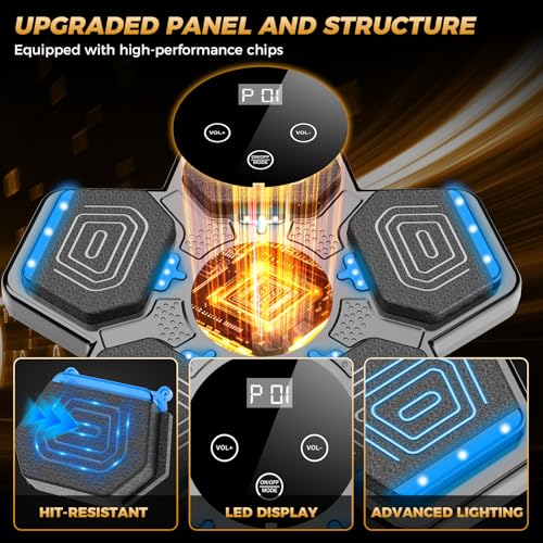 Image of LOLBOX 2026 Music Boxing Machine for Adults and Kids, Smart Bluetooth Boxing Training Equipment with Gloves Wall Mounted, Workout Punching Machine for Home,Office and Gym