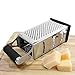 K BASIX Professional Box Grater for Kitchen, 4 Sided Box Cheese Grater, Stainless Steel Box Grader for Cheese, Potato, Carrot Peeler and Slicer with Non-Slip Base, Dishwasher Safe