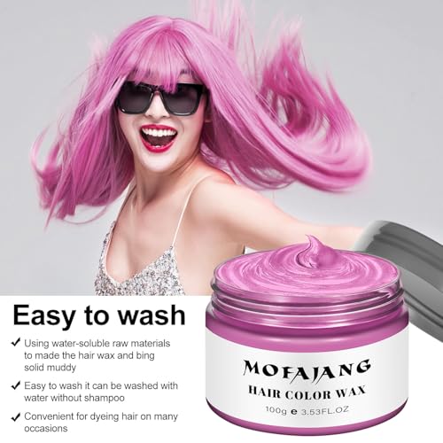 Image of EFLY Hair Wax Color Pink Temporary Hair Color Dye Washable 4.23 oz
