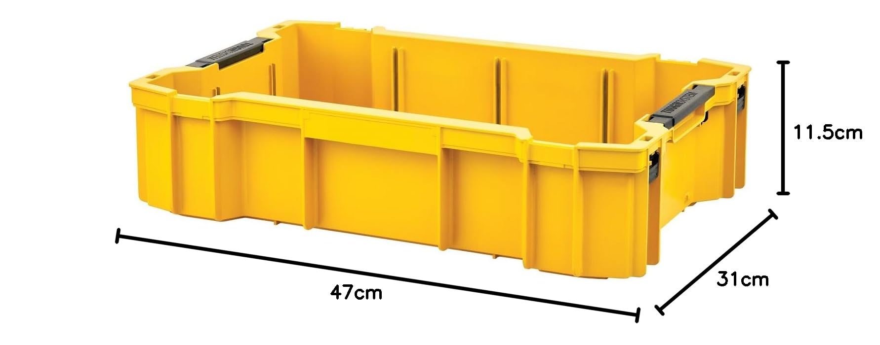 DeWalt Tough System 2.0 Caja de herramientas grande, 20 litros, amarillo, plástico pintado, almacenamiento apilable
