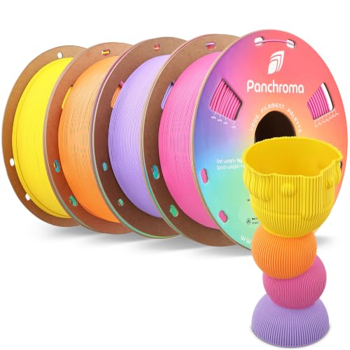 Image of Polymaker Panchroma Matte PLA 3D Printer Filament Bundle 4kg, 1.75mm | High Speed 3D Printing Filament Fits for Most FDM Printers, Lavender Purple*1+Sunshine Yellow*1+Sunrise Orange*1+Lotus Pink*1