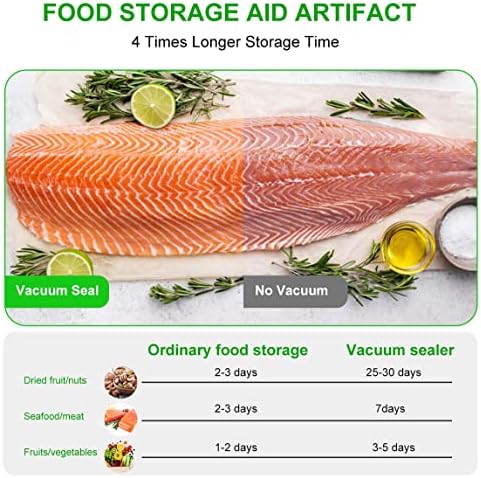Vacuum Sealer Machine, Automatic Food Vacuum Sealer Machine for Dry and Moist Food Fresh Preservation, Black