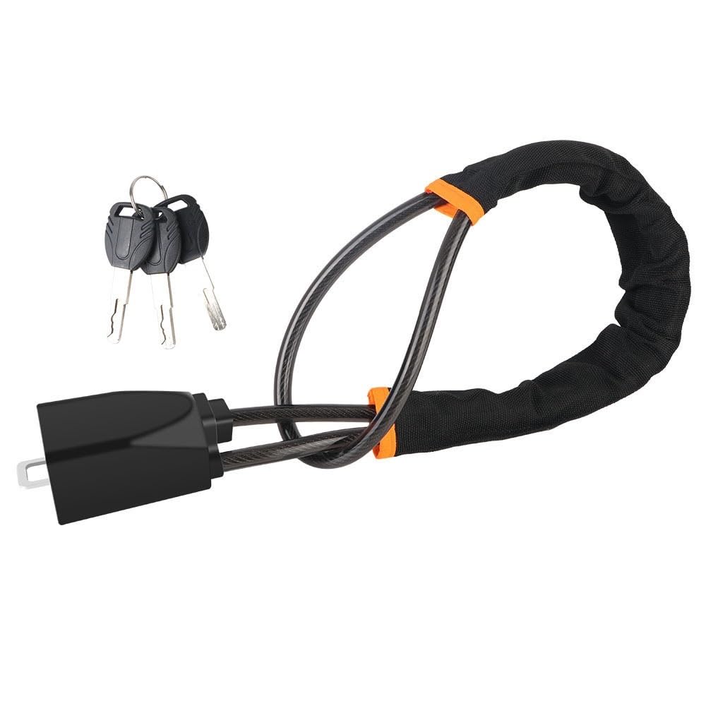 Cvndts Black Steering Wheel Lock Anti-Theft Device For Car Steering Wheel Lock Safety Belt Buckle Steel Cable Wire Rope Mo Seat Belt Lock(Black)