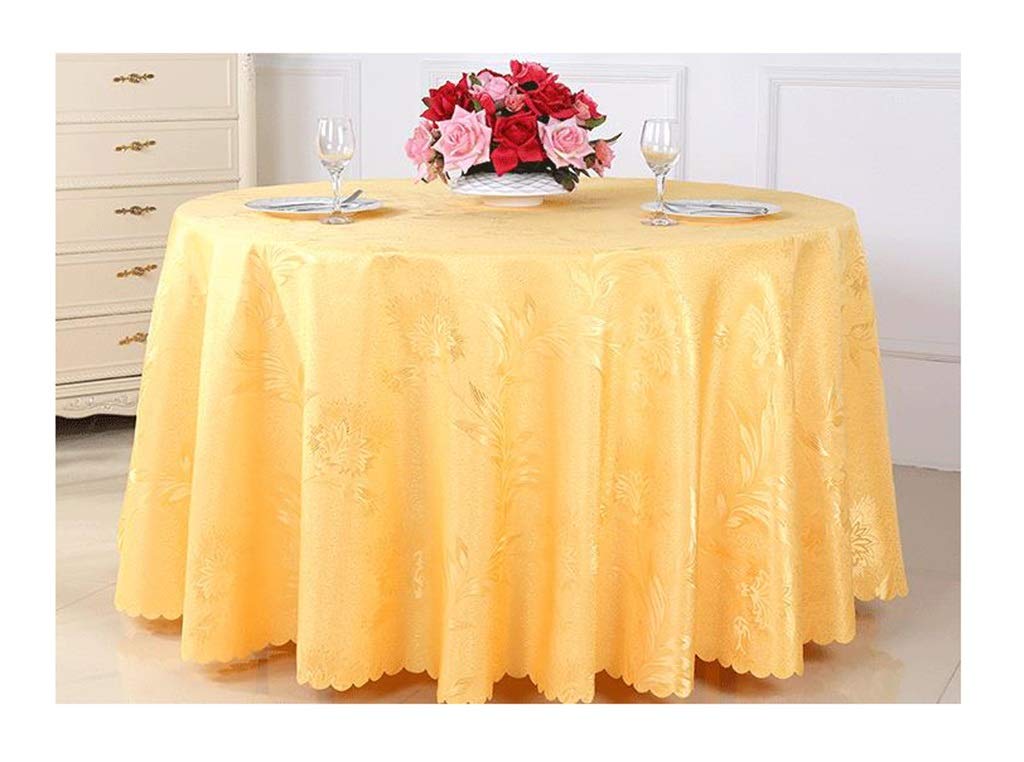 Yellow/Orange European Tablecloth Round Tablecloth Restaurant Hotel Simple Tablecloths Environmental Protection Household Tablecloth (Color : A Size : Round-300Cm)