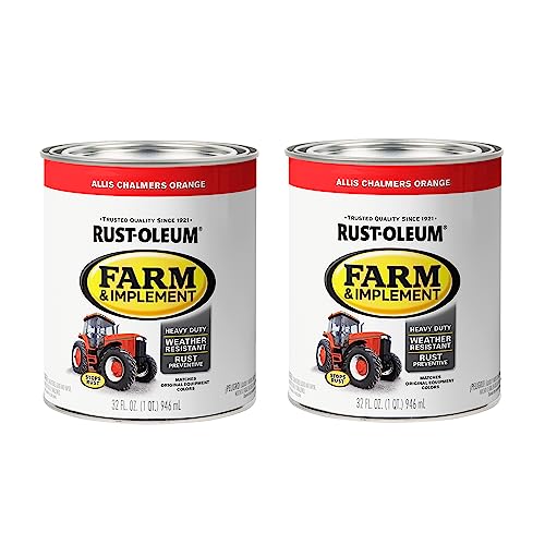 Image of Rust-Oleum 280156-2PK Farm & Implement Enamel Paint, Quart, Allis Chalmers Orange, (Pack of 2)