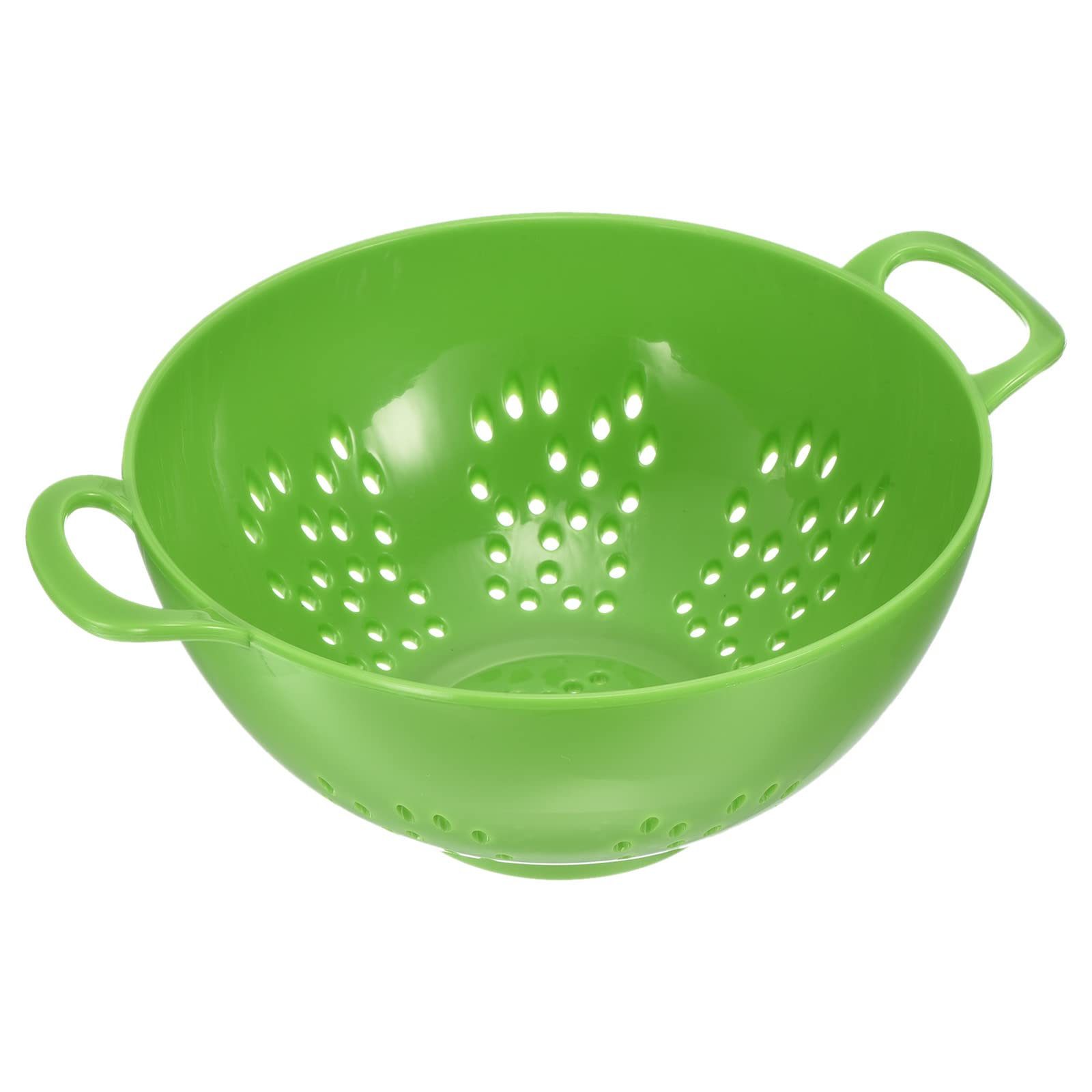 sourcing map Mini Food Colander with Double Handles, Rice Washing Strainer Plastic Fruit Pasta Drainer, Kitchen Food Mesh Colander for Vegetable Fruit-Green