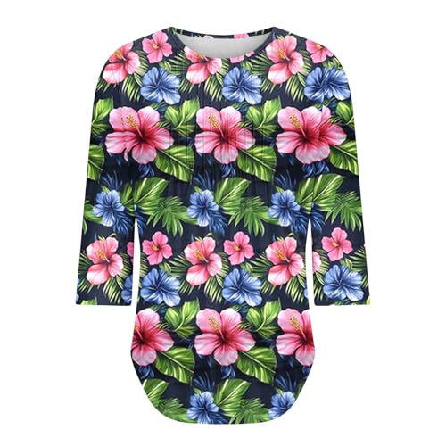 Ruziyoog Womens Long Sleeve Casual Loose Blouses Pleated Front Tunic Tops 2024 Trendy Clothes