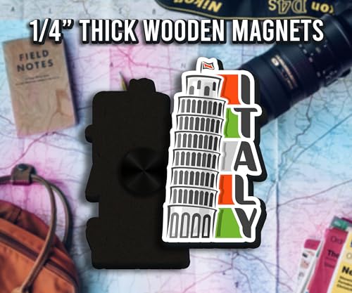 Imán decorativo artesanal de madera para refrigerador miniatura 7