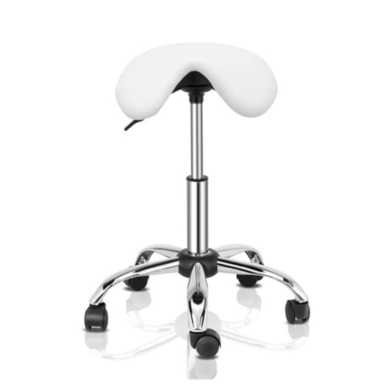 METTEOR Saddle Stool Rolling Chair,Saddle Chair with Swivel Wheels,Adjustable Hydraulic Stylist Cutting Stool for Tattoo Facial Massage Salon