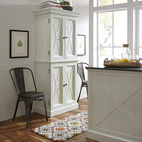 image for Home Styles Seaside Lodge Hand Rubbed White Kitchen Pantry with Two Up