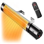 Pro Breeze - 2000W - IP65 Waterproof Outdoor Halogen Infrared Patio Heater - Wall Mounted Electric Heater With Remote Control for Garden - 2 Heat Settings - Fixtures & Fittings included