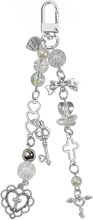 Misovela Cherry Bag Charm Keychains For Women Cute Purse Handbag Accessories Charms Glitter Cherry Luxurious Gifts (Gold Leaf Pink Cherry) At Women's Clothing Store