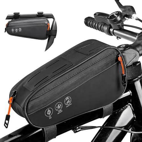 WOTOW Fahrrad Rahmentasche, wasserdichte Fahrrad Dreieck Tasche mit Zwei Seitentaschen, reflektierende Fahrrad Oberrohr Telefon Lagerung Tasche für Straße Mountainbike Radfahren Reisen (1.2L)