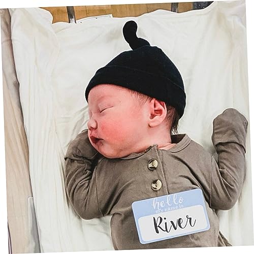 Image of 6Pcs Newborn Baby Name Stickers, Assorted Color Adhesive Tags for Baby Announcements, Scrapbooking, DIY Decoration, and Hospital Bag Essentials