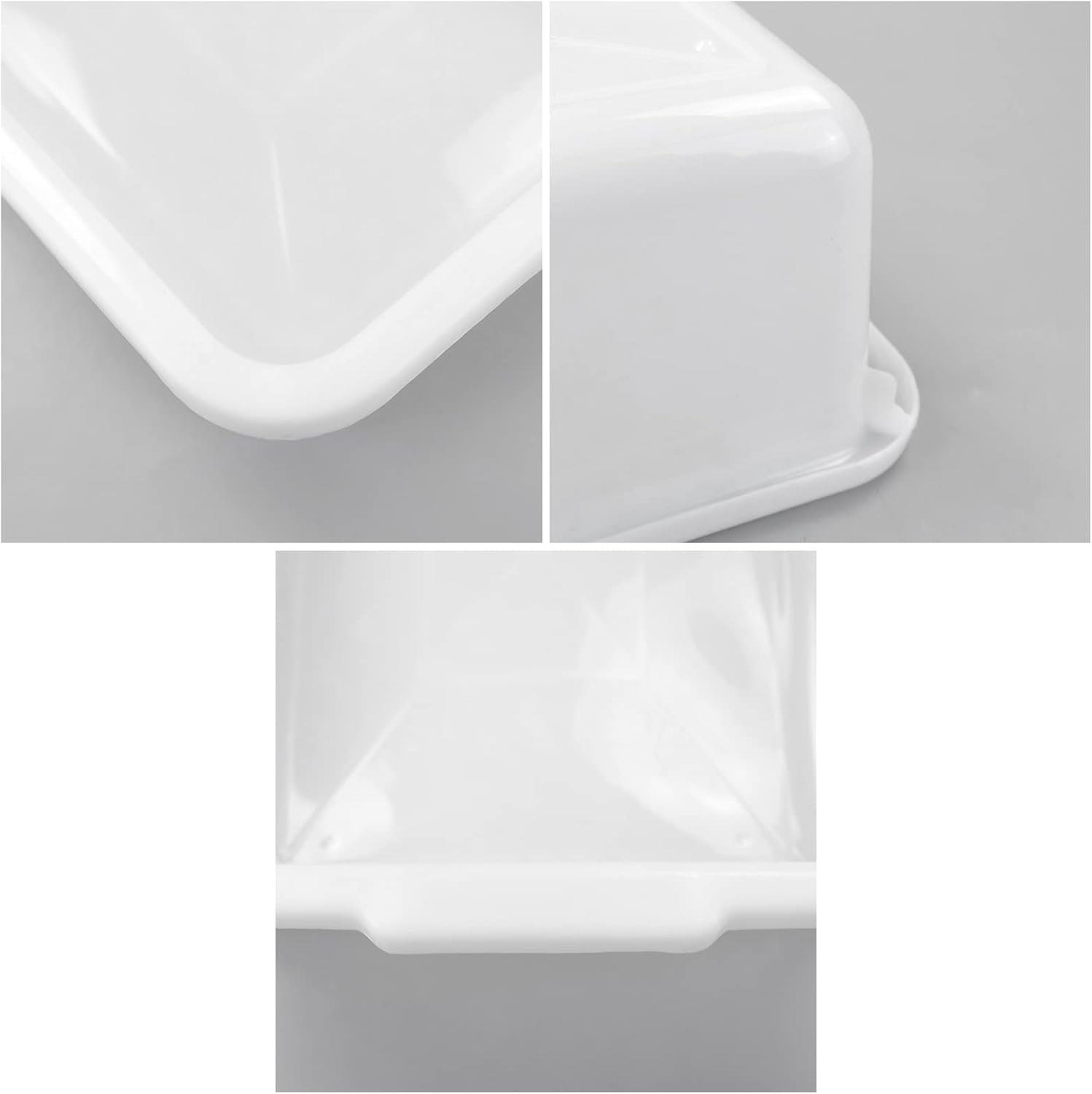 Gloreen 4-Pack Commercial Bus Tubs, 8 L, White Wash Basin Plastic Dish Pan